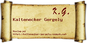 Kaltenecker Gergely névjegykártya